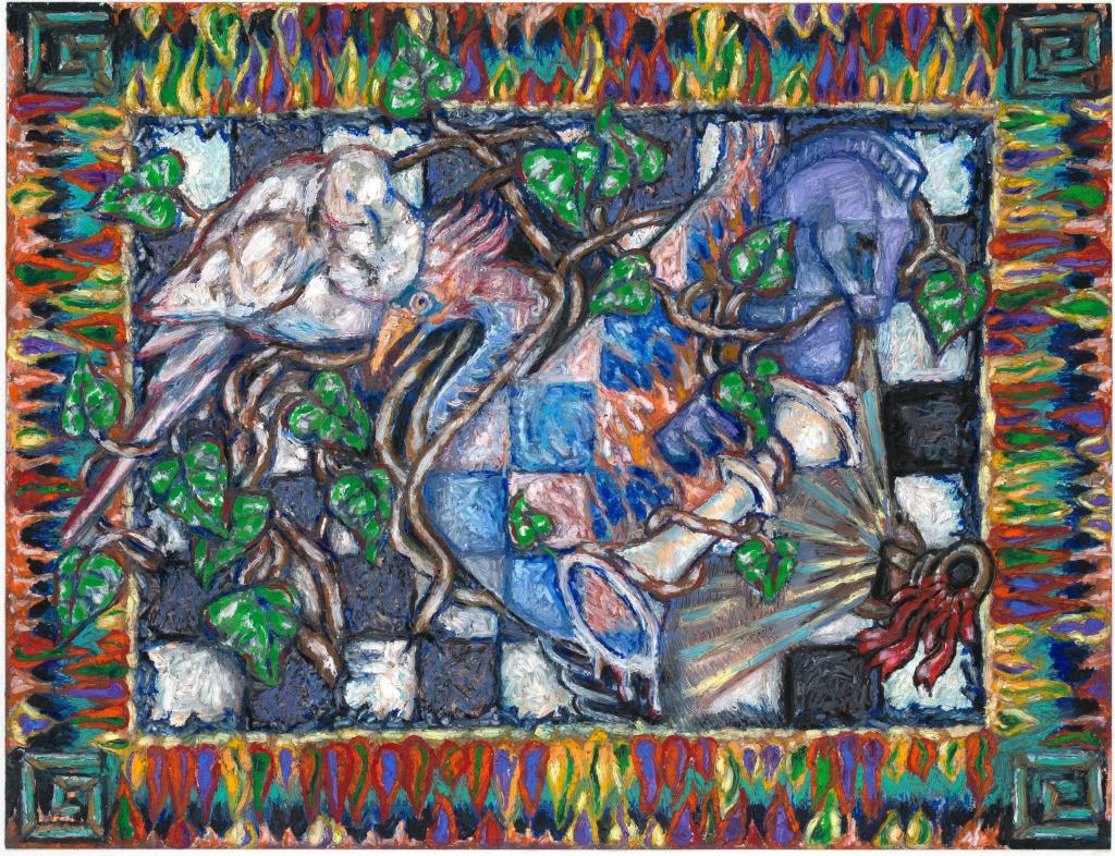 Kunstwerk TORCHED H34R7S von Coin Artist mit verstecktem Bitcoin-Puzzle